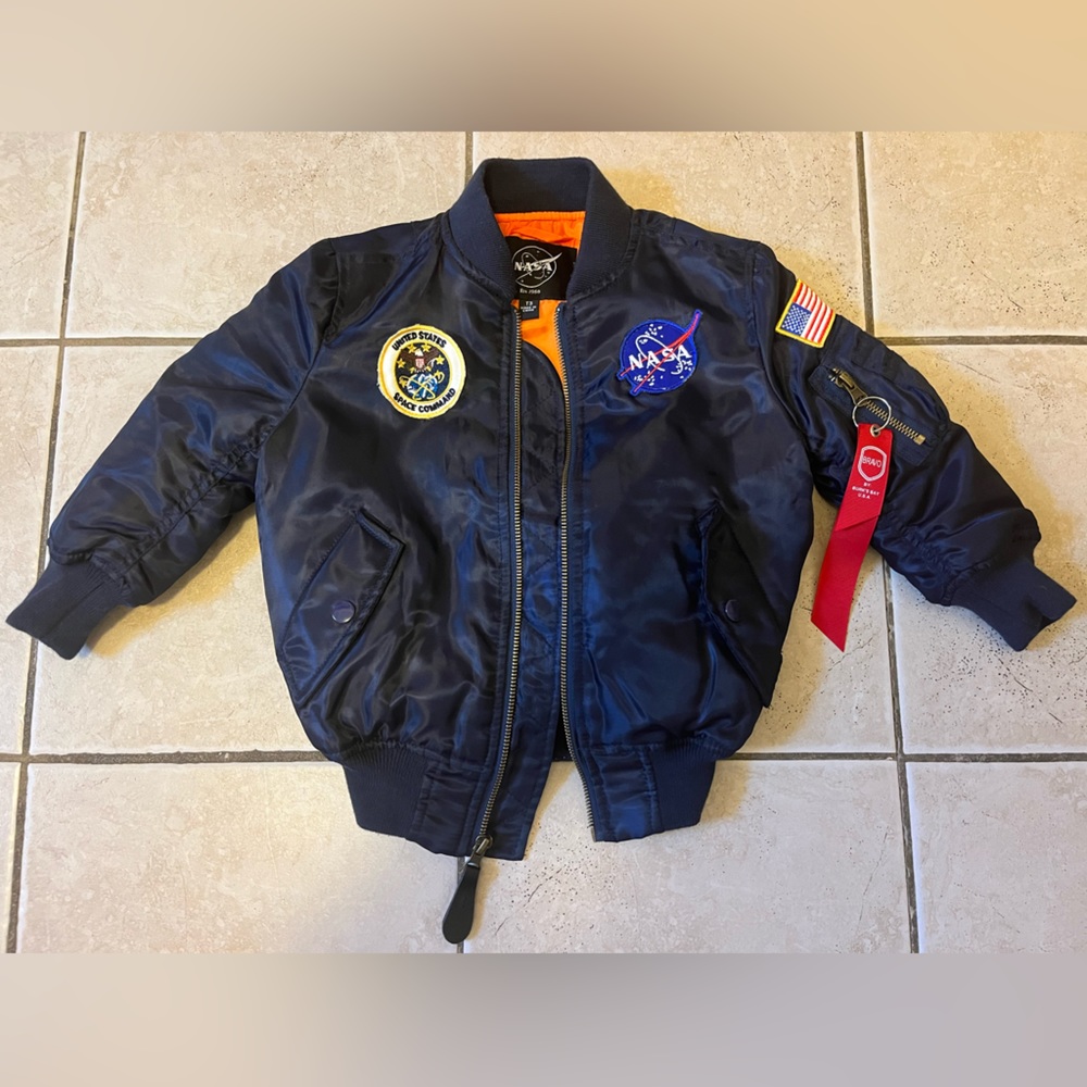 ALPHA INDUSTRIES YOUTH NASA MA-1 FLIGHT BOMBER JACKET, Kids 3T
